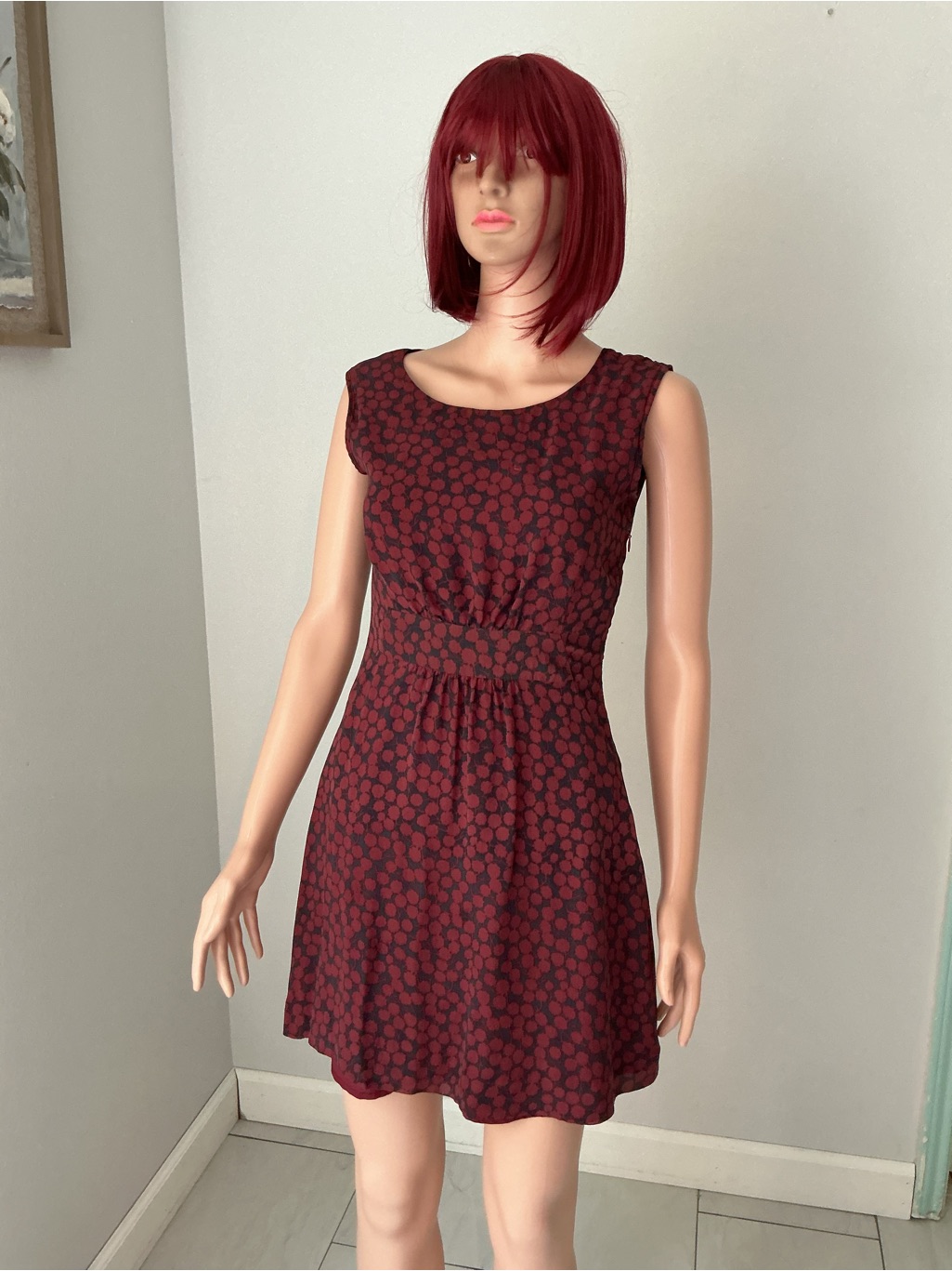 Madewell Burgundy Floral Mini Dress